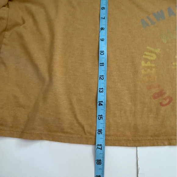 American Eagle Always Be Grateful Long Sleeve Cropped Tee Oversized Size Medium - Picture 10 of 10